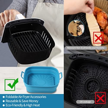 2Pcs 8 Inch Reusable Air Fryer Silicone Pots