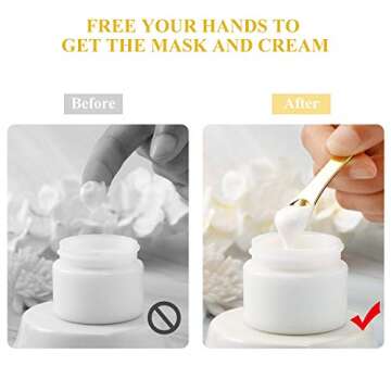 8 Pieces Skincare Spatula Metal Cosmetic Spatulas Makeup Applicator Mini Beauty Scoop Facial Cream Mask Spoon for Mixing and Sampling(Gold)