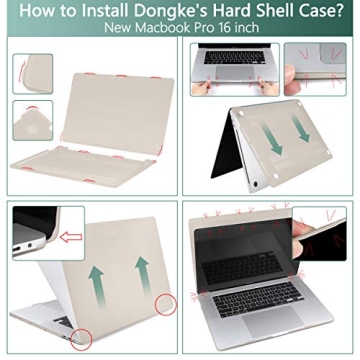 Stylish DONGKE Hard Shell Case for MacBook Pro 16 inch
