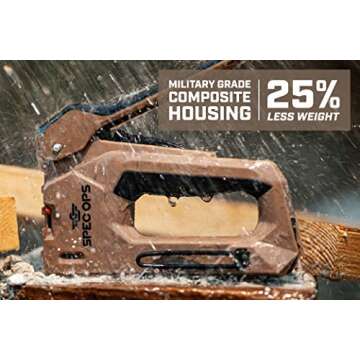 Spec Ops Tools Heavy Duty Staple Gun, 1/4" - 9/16" Staples, 18-Gauge Brads, Reduced Effort