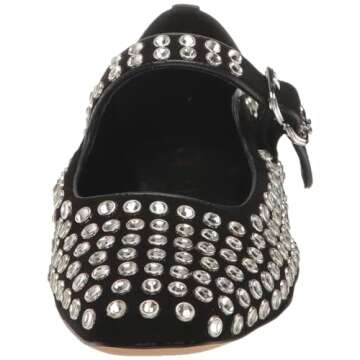 Sam Edelman Michaela Mary Jane Flat Black Suede Gem 7 Medium