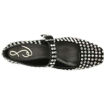 Sam Edelman Michaela Mary Jane Flat in Black Suede Gem