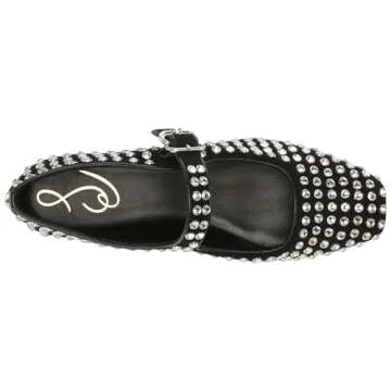 Sam Edelman Michaela Mary Jane Flat in Black Suede Gem