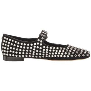 Sam Edelman Michaela Mary Jane Flat in Black Suede Gem