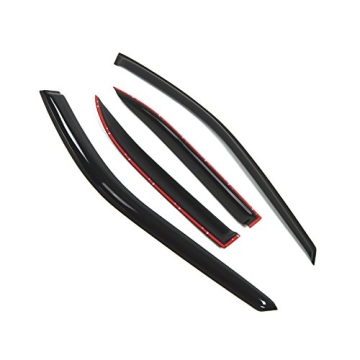 Tuningpros WD2-207 Dark Smoke 4 Pcs Set Window Visor (Outside Mount) Deflector Rain Guard for 1994-1...