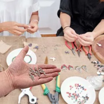 Bastex 10PC Silver Snake Charms for DIY Craft Jewelry Making - Perfect for Necklace and Bracelet Making. Bulk Antique Serpent Metal Charms - Use for Pendants, Bracelet Ornament, Necklaces and More