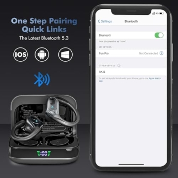 sajawass Wireless Earbuds with 75hr Playtime and Noise Cancellation