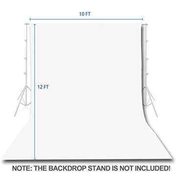 EMART 10x12ft White Backdrop for Photography, Large Party Photo Background Curtain Drapes, Washable ...