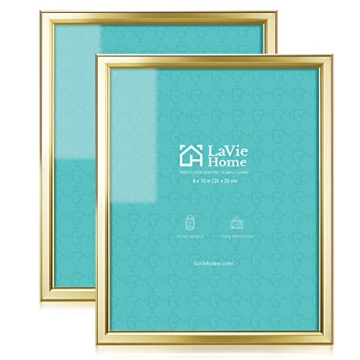 LaVie Home 8x10 Picture Frames Set of 2 - Elegant Gold Display Frames for All Occasions