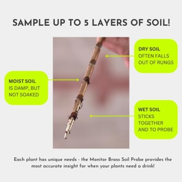 Brass Soil Probe for Easy Plant Care without Batteries