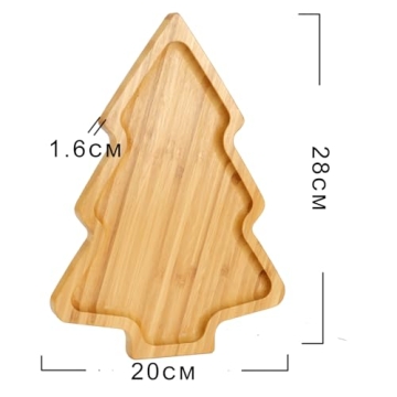 Wooden Christmas Tree Serving Platters for Holiday Tables