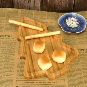 Wooden Christmas Tree Serving Platters for Holiday Tables