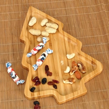 Wooden Christmas Tree Serving Platters for Holiday Tables