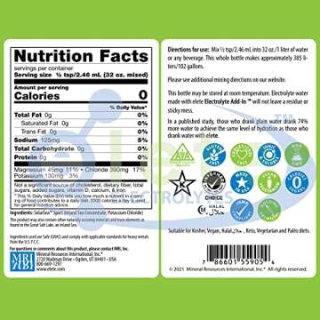 elete Electrolyte Add-in Hydration Drops | Sodium, Magnesium, Potassium & Trace Minerals | Unflavored, All Natural | Leg and Muscle Cramp Relief | Transform Any Drink into a Sports Drink, 18.6oz