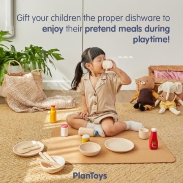 PlanToys Wooden Tableware Set for Creative Play