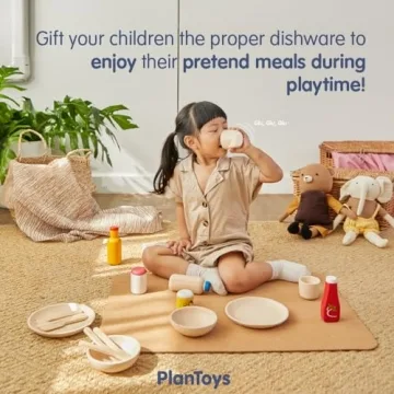 PlanToys Wooden Tableware Set for Creative Play