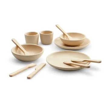 PlanToys Wooden Tableware Set for Creative Play