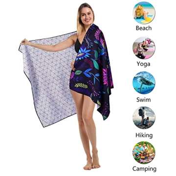Microfiber Compact Sandproof Beach Towel – Quick Dry & Lightweight Outdoor Essential