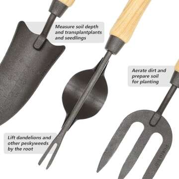 Durable N&V Japanese Gardening Tools Set for Gardeners