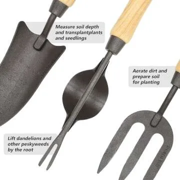 Durable N&V Japanese Gardening Tools Set for Gardeners