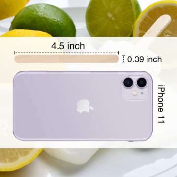 WISYOK 240 Pcs Natural Wood Craft Sticks, Popsicle Sticks, Lolly Sticks for Crafts 4.5 Inch, Ideal f...