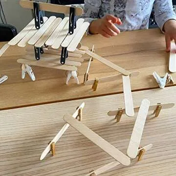 WISYOK 240 Count Natural Wood Craft Sticks for Family Fun