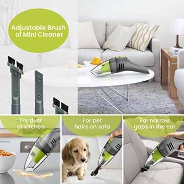 MECO Keyboard Cleaner, Rechargeable Mini Vacuum Wet Dry Cordless Desk Vacuum Cleaner for Laptop Piano Computer Car