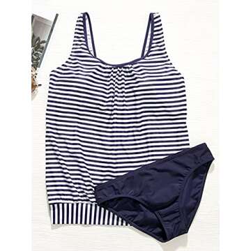 Chic BIKINX Striped Tankini Swimsuits – Plus Size Swimwear with Tummy Control