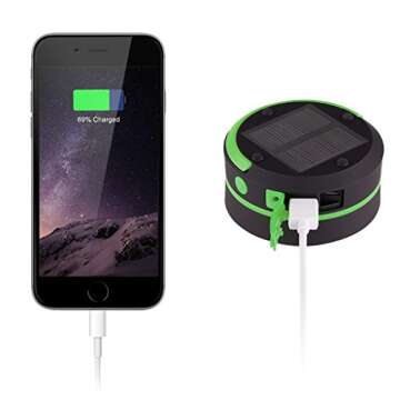 SUAOKI Led Camping Lanterns for Lighting (Powered by Solar Panel and USB Charging) Collapsible Flashlight for Outdoor Hiking Tent Garden (Emergency Charger for Phone, Water-Resistant)