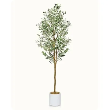 Cozy Flora Faux Olive Tree 6ft - Realistic Olive Trees Artificial Indoor Home Decor - Potted Fake Tr...