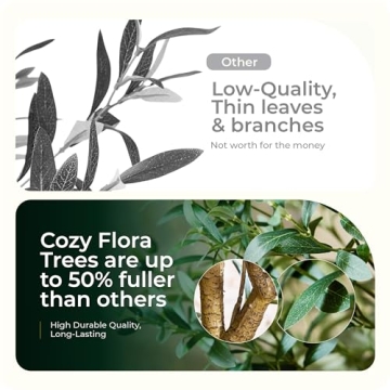 Cozy Flora 6ft Faux Olive Tree - Lifelike Indoor Decor