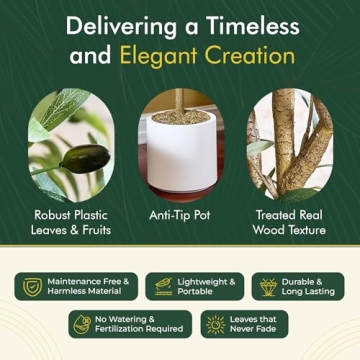 Cozy Flora 6ft Faux Olive Tree - Lifelike Indoor Decor