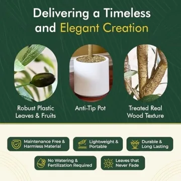 Cozy Flora 6ft Faux Olive Tree - Lifelike Indoor Decor