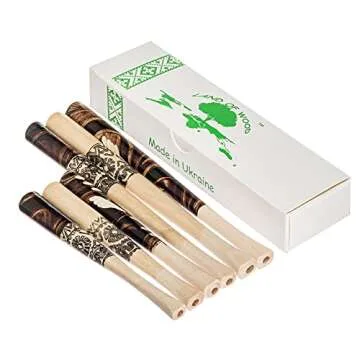 Set of 6 Wooden Handmade Cigarette Holders for Smokers