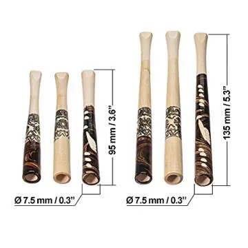 Set of 6 Wooden Handmade Cigarette Holders for Smokers