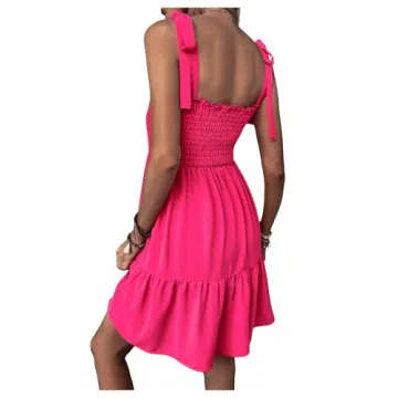Milumia Women's Pink Cami Dress with Adjustable Straps