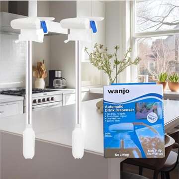 Wanjo 2Pack Automatic Drink Dispenser,Hands-Free Beverage Juice Water Dispenser for Fridge,Easy Elec...