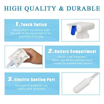 Wanjo 2Pack Automatic Drink Dispenser,Hands-Free Beverage Juice Water Dispenser for Fridge,Easy Electric Milk Jug Dispenser,Perfect for Parties Home Kitchen