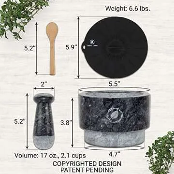 Laevo Marble Mortar and Pestle Set - 5.5 Inch Cooking Tool