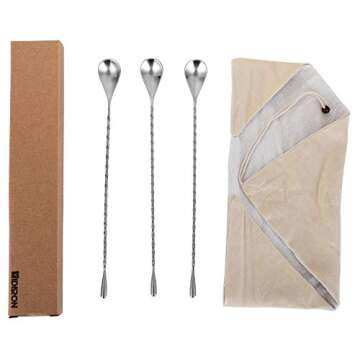 HIDORAN 3 Pack 12 Inches Stainless Steel Mixing Spoons