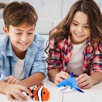 zhuzhu (Mandarin + Blue Tang Fish 2-Pack C | Stuffed Animals with Motor Inside | Robotic Fish Toys S...