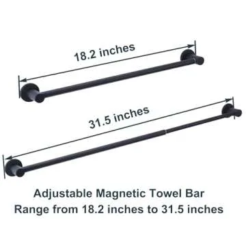 18-31.5 Inches Adjustable Magnetic Towel Bar Holder for Refrigerator, Magnet Classroom Flip Calendar...