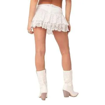 Pivanzore Women Floral Lace Mini Skirt - Streetwear Essentials