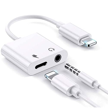[Apple MFi Certified] Headphones Adapter for iPhone, 2 in 1 Lightning to 3.5 mm Headphone Jack Aux A...