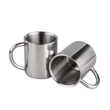 IMEEA Unbreakable Mugs for Kids Double Walled Camping Coffee Mugs 7.5oz/220ml Stainless Steel Mug wi...