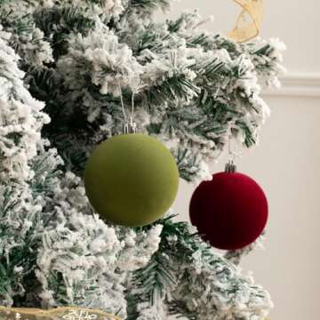 Velvet 3.15" Christmas Ball Ornaments Set - 16 pcs