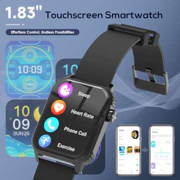 TRAUSI 1.83" Smart Watch with 120 Sports Modes for Everyone