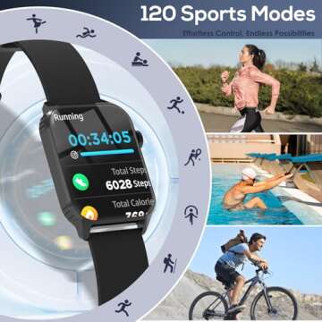 TRAUSI 1.83" Smart Watch with 120 Sports Modes for Everyone