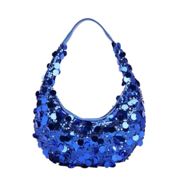 Stylish Blue Sequin Tote Bag for Women - Perfect Evening & Party Accessory