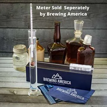 Glass Hydrometer Test Tube Jar & Cylinder Brush - Narrow Flask for Alcohol by Volume Test - Moonshine, Homebrew Beer, Home Wine Making Kits, Borosilicate Glass 3.3